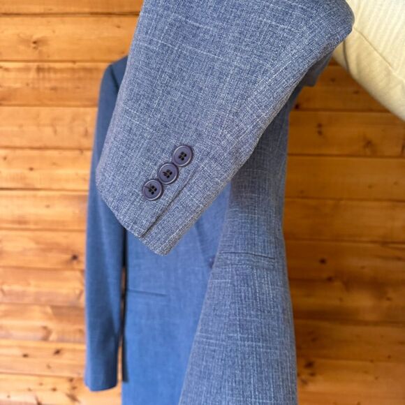 NWOT ASOS 1 button skinny notch lapel blazer with amazing bird print lining. - Picture 3 of 8